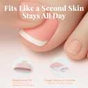 Toe Nail Tips, 300PCS Sharp Square Peach Pink Gel Nail x Tips French Tip Press On Nails for Women, Pre-applied Tip Primer & Base Coat Toenail Press Ons For DIY 15size