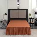 Terracotta Bed Skirt King Size Ruffled Bed Skirt with Split Corners, King Bed Skirt 16 Inch Drop, King Size Bed Skirt Terracotta for Ruffled Bed Skirt with Split Corners, Bed Skirts King Size