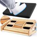 Woodever Foot Rest for Under Desk at Work, Bamboo Dual Side Footrest with Reflexology Massager Roller, 5 Heights Adjustable Foot Stool, Ergonomic Leg Support to Relieve Lumbar, Back, and Knee Pain