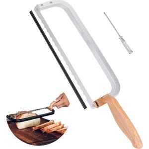 Bread Knife for Homemade Bread Bow Knife 16", Bread Saw Sourdough Slicer Aluminum Alloy Sourdough Cutter Suit for Left & Right Handed People to Cut Baguettes Vegetables Fruits 1Count