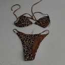 SOLY HUX Bathing Suit for Women Leopard Print Bikini Sets Two Piece Swimsuit (Small)