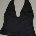 ForeFair Women Sexy Halter Deep V Neck Backless Crop Tank Top Open Back Sleeveless Slim Fit Y2k Summer Tops, Medium