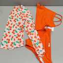 Amazon Essentials Girls' Long sleeve Rash Guard three-piece bikini swim Set, Strawberries/Tomato Red, X-Large