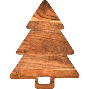 Affinity Decor Organic Acacia kitchen Cutting Chopping Board Platter Holder with Handles for Butcher Block Cheese and Vegetables Fruit & Salad (Christmas Tree Board 14"L x 11"W)