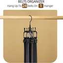 BigOtrers Belt Hanger, 2 Pack Rotatable Belt Rack Closet Accessories Organizer, Maximum 24 Storage Capacity, Hanging Holder Storage Hook for Belt, Bra, Tank Top, Tie, Scarf, Purse, Black