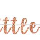 2 x Sweet Little Pumpkin Banner, Fall Theme Little Pumpkin Bunting Sign for Baby Shower Kids' Birthday Thanksgiving Party Decorations Supplies, Rose Gold Glitter
