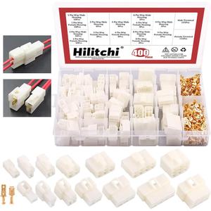 Hilitchi 6.3MM Electrical Automotive Wire Connectors Male Female Socket Plug Terminal for Motorcycle Car (Assortment Kit-400Pcs)