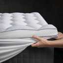 3 Inch Ultra-Fluffy Memory Foam Mattress Topper King, Extra Soft Pillow Top King Mattress Topper with 4X Support, Mattress Pad with Breathable Air Mesh Sides, 6-21'' Deep Pocket (White)