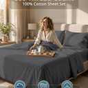 LANE LINEN 100% Cotton Sheets Full Size - Premium 600 Thread Count Sateen Weave for A Silky Feel - Extra Breathable & Cozy for Year Round Comfort - Fits Matresses Upto 15'' Deep - Charcoal