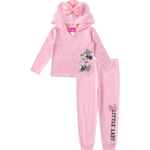 Disney Minnie Mouse Baby Girls Hoodie and Pants Set for Infant and Toddler Kids, 3 T