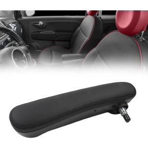 Dasbecan Front Driver Side Seat Armrest Compatible with Fiat 500 2016-2019 Left Adjustable Arm Rest Elbow Support Pad Replace # 6BV31JXWAA, Black
