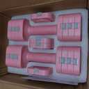 FEIERDUN 5-in-1 Adjustable Dumbbell Set of 2, 20LBS/10LBS Hand Weights for Women, 1s-Adjust Dual-Stable Dumbbell Set for Women Home Gym & Outdoor (Cute Pink(20LBS Total))