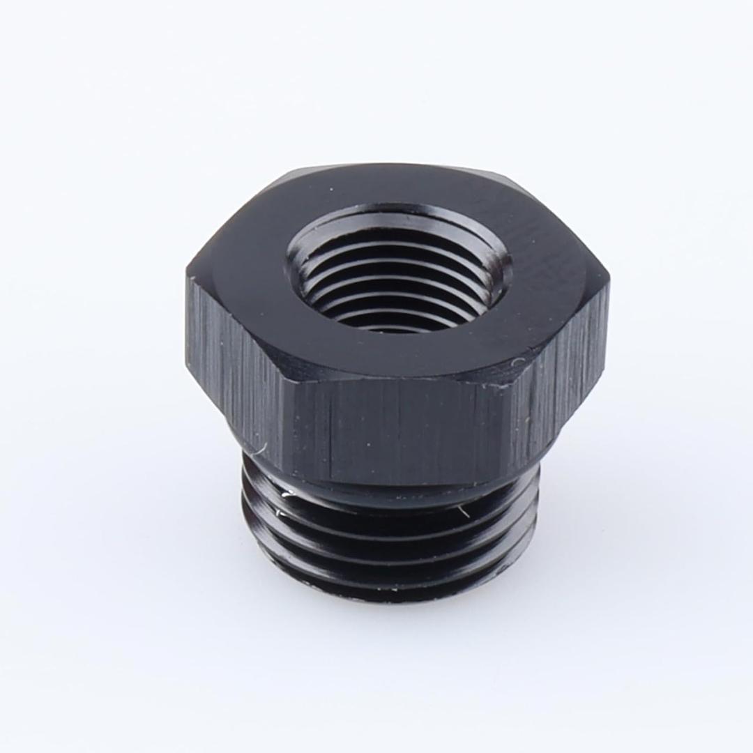 AC PERFORMANCE Female 1/8" NPT to -6 ORB Male Oil Fuel Fitting Hollow Reducer Adapter Aluminum Black