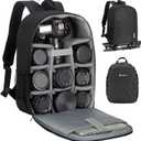 TARION Camera Bag DSLR Camera Backpack with Waterproof Raincover Laptop Compartment Photography Backpack Case Photo Bag for Women Men Photographers DSLR SLR Mirrorless Camera Lens Tripod Black TB-M
