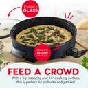 Dash Family Size Skillet - Electric Skillet for Multi-Purpose Cooking - Nonstick Cooking Surface - Tempered Glass Lid & Cool-Touch Handles - 6-Quart Capacity, Makes 24 Cups - 14", Black