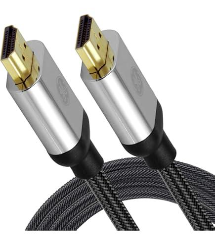 GE HDMI Cable, Premium, Ethernet, HDMI Certified, 10 Foot HDMI Cable, Ultra HD, Full HD 1080p, HDR Capable, 18 Gbps 4K 60Hz HDMI, Smart TVs, Roku, Fire Stick, Streaming Devices, Blu Ray, Cable, 34476