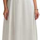 KUTUMAI Satin Maxi Dress Spaghetti Strap Lace Up Long Formal Dresses for Women Wedding Guest Cocktail Evening Prom (Medium, Ivory)