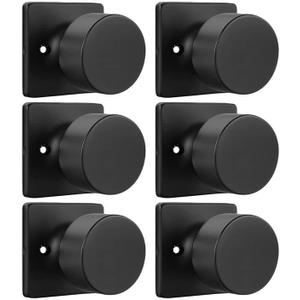 Goldenwarm Matte Black Dummy Door Knobs No-Function, Single-Side Black Door Knobs for Handle, Closet Door Knob Pull/Handle Function for Pantry/French Doors 3 Pack