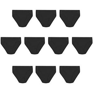 Hanes womens High-cut Panties Pack, High-waisted Briefs, Moisture-wicking Cotton Underwear, 10-pack (Black) XL