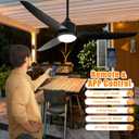 Depuley Outdoor Ceiling Fan with Light: 52 Inch Gazebo Fan Outdoor Hanging - Plug in Waterproof Fans with Lights for Patio - Dimmable Remote App Control Black