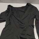 Afibi Women Deep V Neck Low Cut Long Sleeve Slim Shirt Tee Top Blouse (Large, Black)