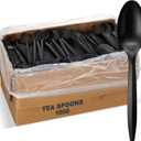 1,000 Plastic Disposable Tea spoons Bulk Black Medium Weight Disposable Silverware Plastic Cutlery Tea Spoons