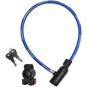 DocksLocks Bike Cable Lock Set with Key Lock, Mounting Bracket, Portable and Compact Anti-Theft Security for Bikes, Scooters and More 2ft