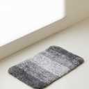 WENSHUO Bathroom Mat 24" x 16",Extra Soft,Absorbent Microfiber Bath Rugs,TPR Non-Slip Bath Carpet,Quick Dry Shaggy Bath Carpet, Suitable for Bathroom Floor, Tub, Shower,Grey