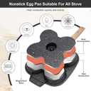 4-Cup Egg Pan Nonstick, Egg Frying Pan with Lid Pancake Pan, Omelet Pan Induction Compatible for Breakfast- Black