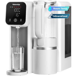 Waterdrop M6SL Mineral Reverse Osmosis Water Filter Countertop, Room-Temp | Glass Pitcher, NSF/ANSI 58 Certified, 8-Stage RO Filtration System, Reduce PFAS/TDS, 3:1 Pure to Drain, Installation-Free
