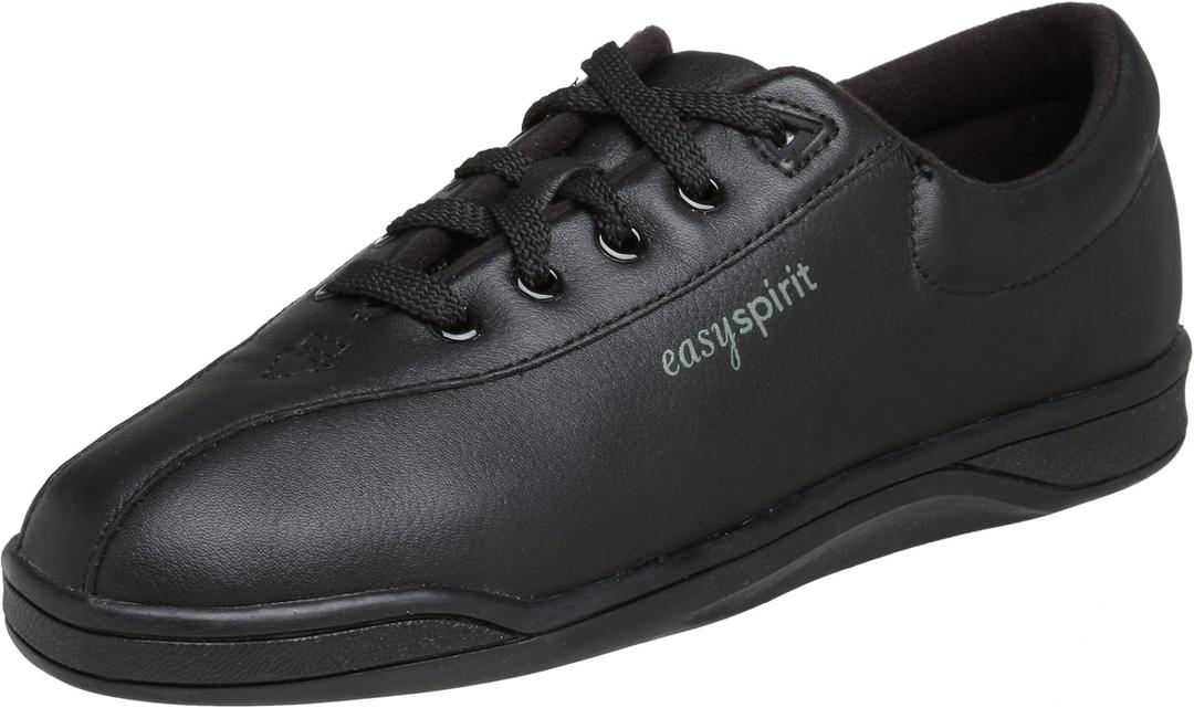 Easy Spirit Women's AP1 Leather Walking Shoe (8 Wide, Black)