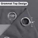XWZO 100% Blackout Curtains 84 Inches Long with Tiebacks- Heat and Full Light Blocking, Thermal Insulated Window Panels with Grommets for Bedroom/Nursery, Dark Grey, W52 x L84, Set of 2 Draperies