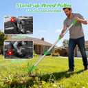 Weed Puller Tool - Stand Up Weed Remover Tool with 4-Claw Steel Head, 50" Adjustable Stainless Steel Handle Weeder Tool, Easily Remove Weeds Without Kneeling