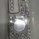 for Samsung Galaxy A56 5G Case with Sparkling Diamonds,Luxury Bling Glitter Design with Magsafe Ring Kickstand and Mirror for Women Girls (Clear)