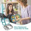 HOMEKOL Stainless Steel Bento Lunch Box, 3-Compartment Leak-Proof Lunch Container for Kids & Adults, BPA/BPS-Free 304 Metal Food Box, Dishwasher Safe, Clear Tritan Lid, Blue (Not Insulated)