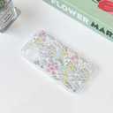 Lovmooful Compatible for iPhone 16 Plus Case Clear Cute Flower Floral Leaf with Color Design for Girls Women Soft TPU Shockproof Protective Girly for iPhone 16 Plus Case-Floral