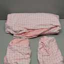 Nayoroom Gingham Duvet Cover Queen Size Reversible Pink Plaid Checkered Duvet Cover 3 Pieces Soft Breathable Washed Microfiber Girls Dorm Bedding Set for All Seasons