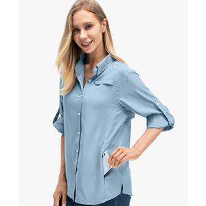 Jessie Kidden Women's Quick Dry Sun UV Protection Convertible Long Sleeve Shirts for Hiking Camping Fishing Sailing,XS