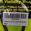 Dib Safety Reflective Mesh Vest High Visibility Two Tone with Pockets and Zipper, Yellow and Blue Mesh with Orange Trim M