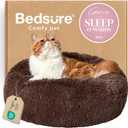 Bedsure Calming Cat Beds for Indoor Cats - Small Cat Bed Washable 20 inches, Anti-Slip Round Fluffy Plush Faux Fur Pet Bed, Fits up to 15 lbs Pets, Coffee