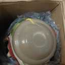 Aoodor 9 Ft Patio Market Umbrella, Outdoor Table UV Protection Umbrella with 8 Sturdy Steel Ribs, Push Button Tilt and Crank for Garden, Deck, Backyard, Poolside (Red Green and Blue)