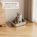 Stainless Steel Litter Box - Metal Small Cat Kitty Litter Box Pan, Indoor Low Entry Litterbox Tray, Odor-Free, Non-Stick, Easy Cleaning Pet Toilet Supplies for Kitten, Rabbit, Dog