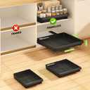 2 Pack Pull Out Cabinet Organizers Expandable (11.6''-17.5''), Plastic Slide Out Drawers for Kitchen, Bathroom, Pantry, Under Sink Storage, Pull Out Drawers Fixed with Adhesive Nano Film (Black)