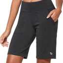 baleaf Women's Bermuda Long Shorts 10" Knee Length High Rise Athletic Shorts Pull On Workout Walking Golf Running Summer (X-Large, Cotton Blend - Heather Gray)