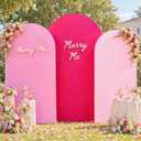 7.2ft 6.6ft 6ft Pink Arch Cover Set of 3-Wrinkle Free Spandex Wedding Arch Covers-Stretchy Chiara Arch Backdrop Stand Cover for Baby Shower Birthday Party Wedding Bridal Shower Background Cover