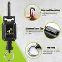CB Mic Holder, Luminous Material Retractable Microphone Hanger Keeper CB Radio Accessory, Heavy-Duty Mic Tether 32" Stainless Steel Cord with Adjustable Mount Kit, Ideal for Truck Night Driving