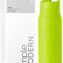 Simple Modern Water Bottle with Straw lid | Insulated Stainless Steel Thermos | Reusable Travel Water Bottles for Gym & Sports | Leak Proof & BPA Free | 34oz, Green Apple