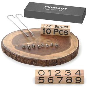 10Pcs Mini 1/2" Branding Irons, Number Custom Wood Branding Iron Personalized for Wood Working, Leather Hats, Felt, Cowhide, BBQ Brander & Bread Logo, Steak Branding Iron for Food