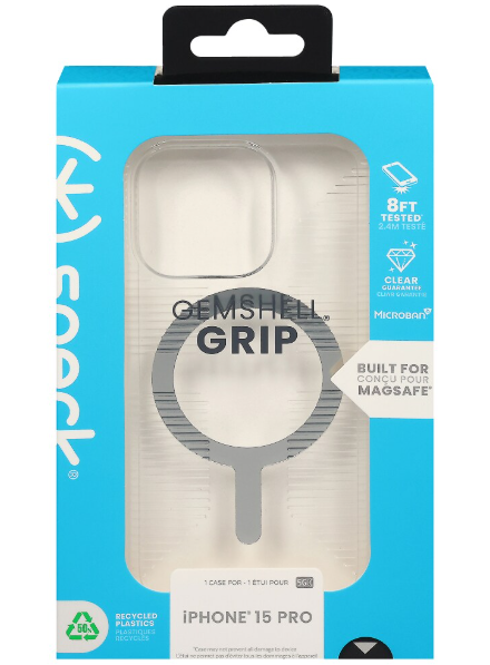 Speck Clear iPhone 16 Pro Case And Magnetic Wallet Red