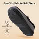 HomeTop Men's Comfort Memory Foam Moccasin Slippers, Breathable Cotton Knit Terry Cloth House Shoes for Indoor Outdoor (Gray)